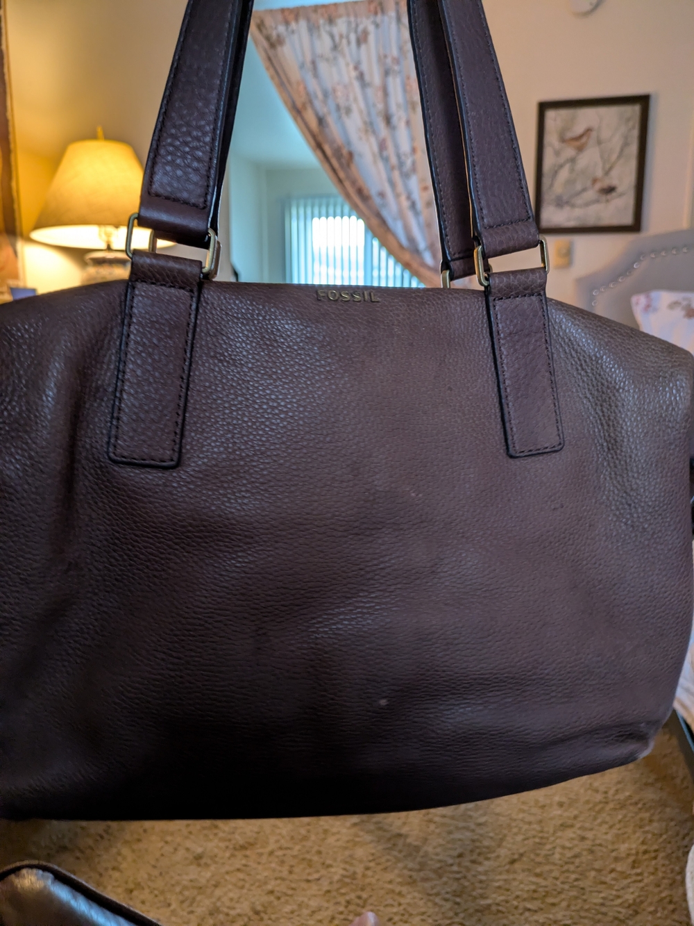 Fossil Leather Tote in Brown